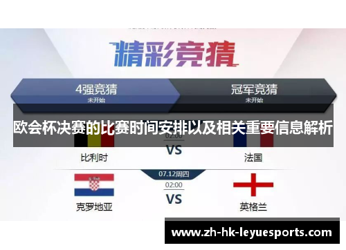 欧会杯决赛的比赛时间安排以及相关重要信息解析 欧会杯决赛的比赛时间安排以及相关重要信息解析